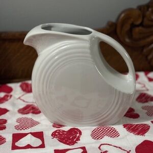 Fiestaware Large White Disc Pitcher by Homer Laughlin